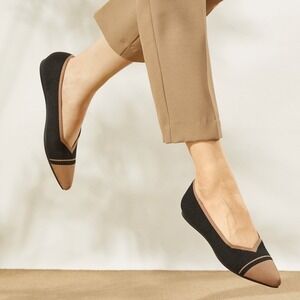 VIVAIA Pointed-Toe Knit V-Cut Flats Comfortable Everyday Shoes  EU/41 US/9.5